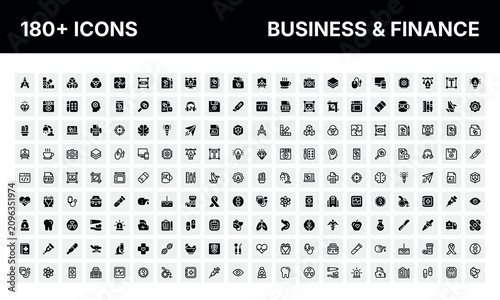 Business and Finance Icon Collection Modern Minimal Style
