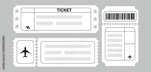Empty ticket. Admit one tickets templates. Ideal vector mockup for event, raffle, coupon, admission, or concert pass design and typography.
