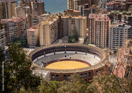 Traditional bullring Plaza de Toros La Malagueta in Málaga, Spain