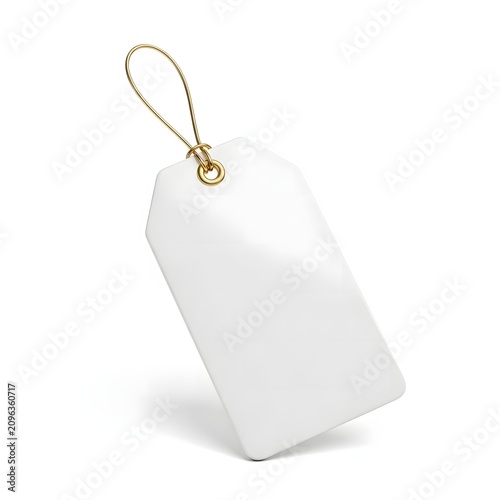 Blank price tag with gold keychain loop