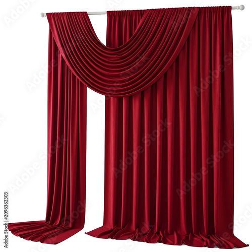 Elegant burgundy letter m curtain backdrop