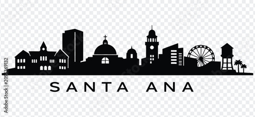 Obraz na płótnie Santa ana city skyline silhouette vector illustration