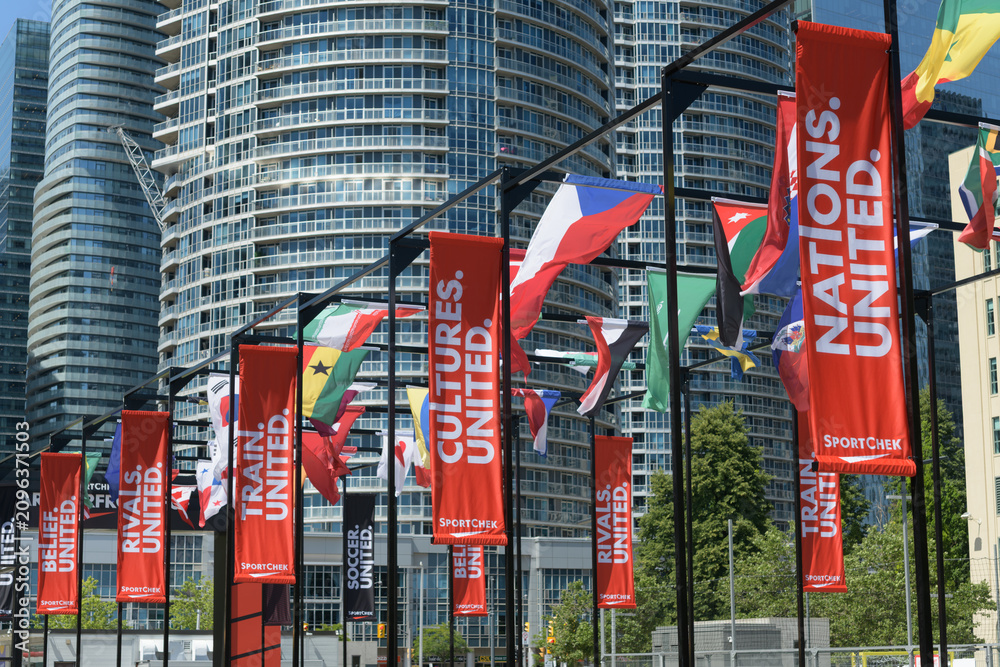Obraz premium SportChek experiential activation at Harbourfront Centre, Toronto (international soccer tournament activities)
