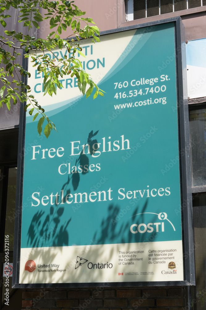 Obraz premium box sign outside COSTI Corvetti Education Centre located at 762 College St, Toronto