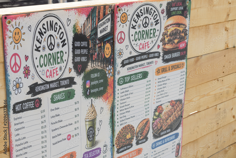 Obraz premium signs at Kensington Corner Cafe, Toronto