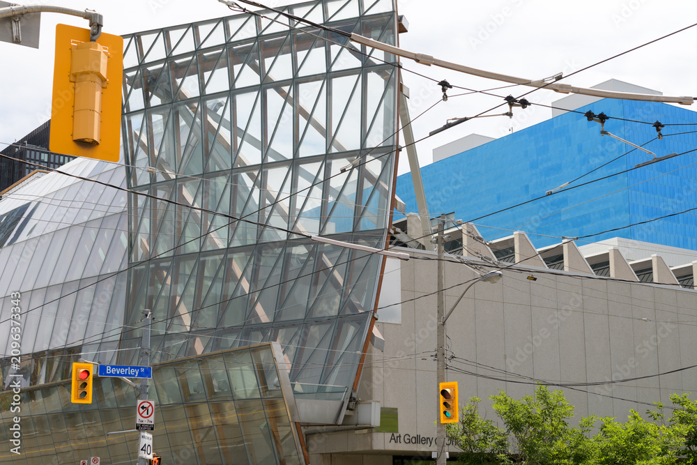 Obraz premium abstract exterior of the west facing side of the Art Gallery of Ontario, southeast corner of Dundas St W and Beverley St, Toronto
