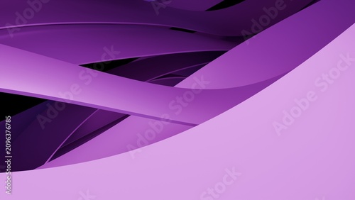Foto Abstract Purple Ribbon Layers 3D Background With Smooth Curves For Branding Desi
