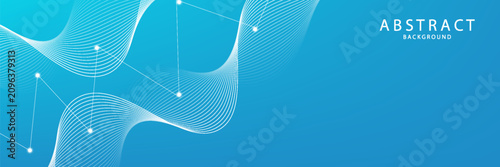 Fotografie Geometric abstract background with connected lines and dots