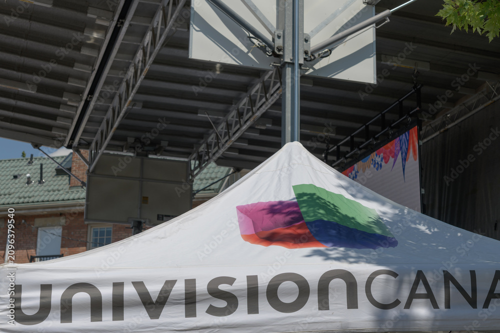 Obraz premium event tent for Univision Canada, a Spanish-language specialty channel at Salsa on St Clair (11 July 2026), Toronto (El Gaucho Stage/Humewood Dr)