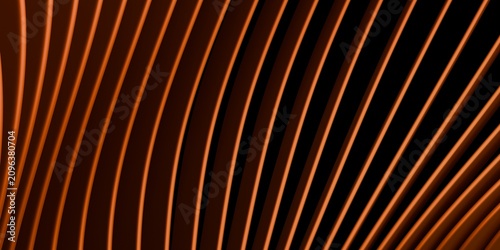 Abstract Orange Curved Lines Pattern 3D Background With Flowing Gradient Design