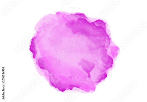Vibrant watercolor splash isolated on transparent background. Abstract pink paint burst with soft organic texture for creative designs.