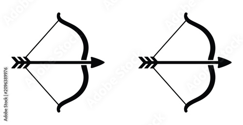 Schilderij op canvas Archery vector collection featuring traditional bows, crossed arrows, hunting mo