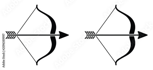 Fotografija Archery vector collection featuring traditional bows, crossed arrows, hunting mo