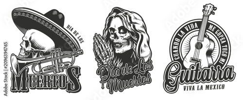 Tableau sur toile Dia de los Muertos designs