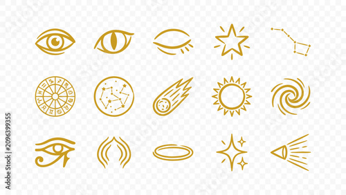 Photos astrology celestial eye sun moon constellations space mystic doodle handmade ink