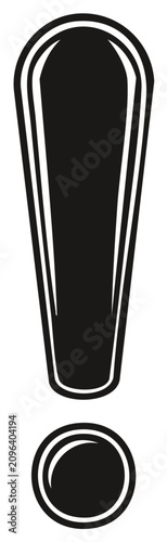Black Exclamation Point Bold Statement Attention Design Element