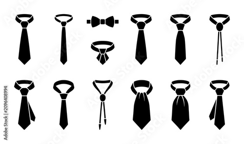 Cuadro en lienzo Elegant Tie Collection, Formal Neckwear Icons, Business Accessory Set, Classic S