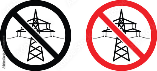 Foto High voltage electric power tower vector illustration