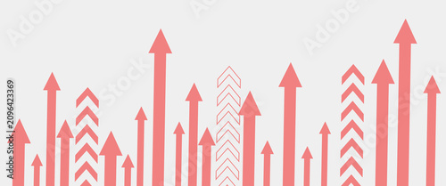 Tableau sur toile Red arrow line upper vector abstract background. vektor arrow