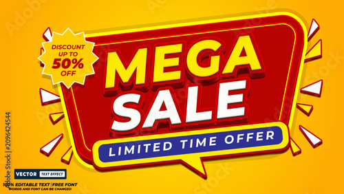 Quadro su tela Mega sale limited time offer text effect