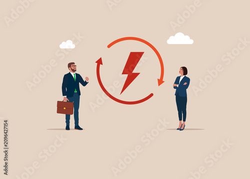 Savings, Collecting Money in Account, Open Bank Deposit. Conversation about money, finances. Think about  dollar money. Versus concept. Beggar symbol. Modern vector illustration in flat style