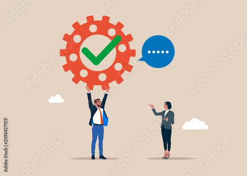 Business people responsibility. Operational efficiency. Modern vector illustration in flat style