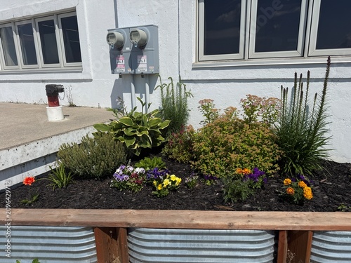 balcony with flowers