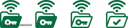 Key card vector illustration featuring a smart access card icon representing contactless entry, identification, security systems and modern access control in clean outline, solid and colored vector 