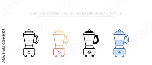 Blender icon set with white background stock illustration