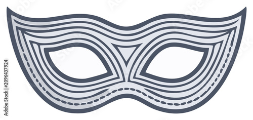 Elegant Masquerade Mask with Wavy Lines and Decorative Stitching Detail