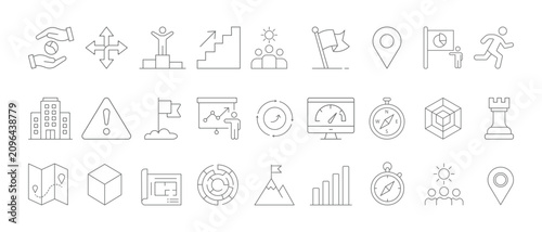 Foto Airport Web Icon Set in Linear Style