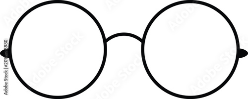 A minimalist illustration of round glasses on a white background