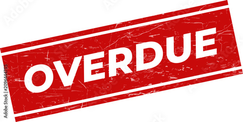 Εκτύπωση καμβά A red rectangular grunge style rubber stamp indicating an OVERDUE status for imp
