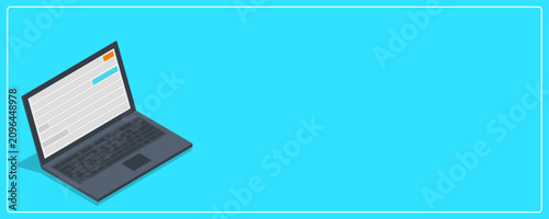 Laptop Computer with Copy Space Business Technology Background Vector