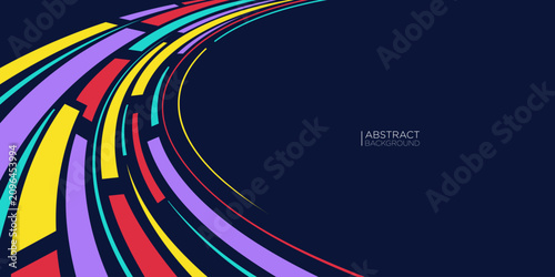 Modern Abstract Digital Wave Background with Vibrant Neon Curves, Dynamic Geometric Technology Wallpaper and Copy Space