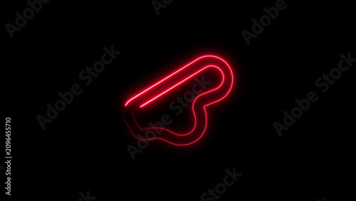 Quadro su tela Red neon silhouette of a human molar tooth