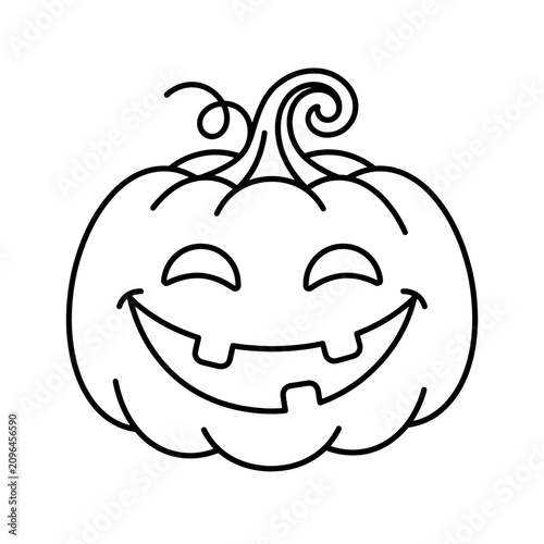 Smiling jack o lantern pumpkin icon