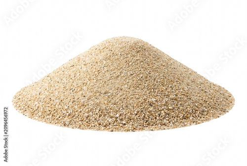 Obraz na płótnie Conical Heap of Granular Beige Sand Isolated on Dark Surface