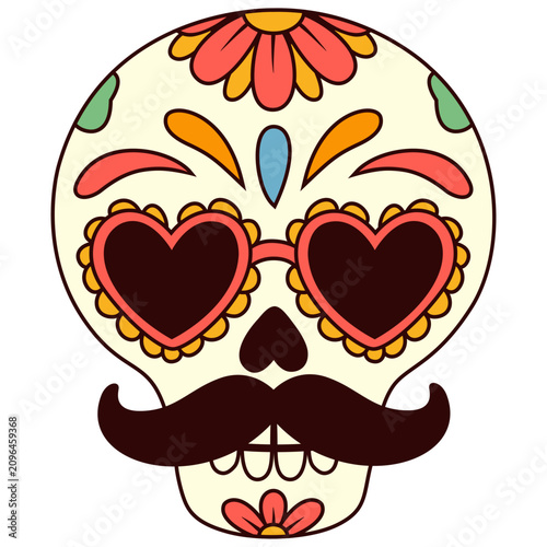 Funny Cute Catrin Calavera Vector