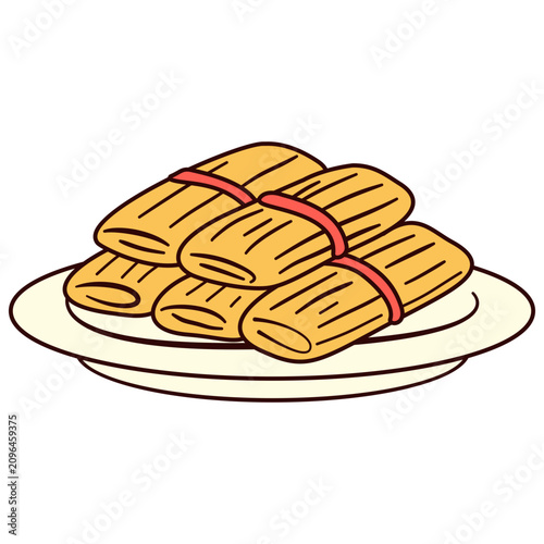 Plate of Traditional Mexican Tamales Food