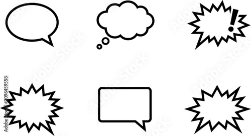 Comic book speech bubbles and thought clouds