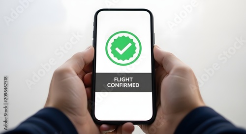 Smartphone displaying a flight confirmation for the concept of travel booking.