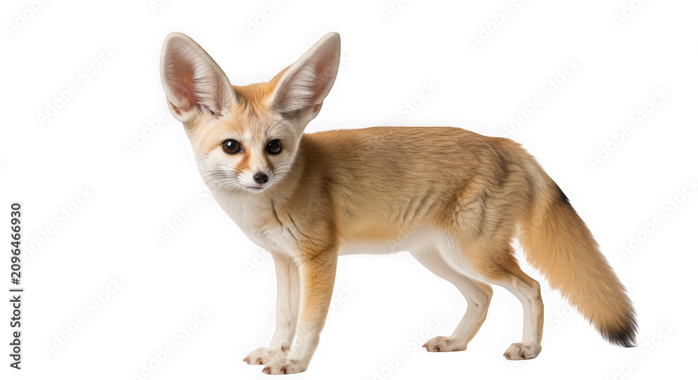 Obraz premium Fennec fox standing isolated on transparent background