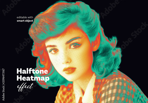 Halftone Heatmap Photo Effect