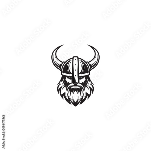 Viking warrior head mascot vector graphics