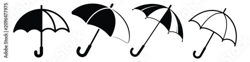 Konstfotografi Variety of umbrellas on white background