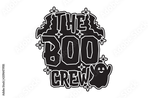 Foto The boo crew halloween design spooky and playful ghost graphic