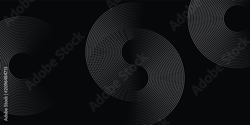 Circular spiral sound wave rhythm from lines.