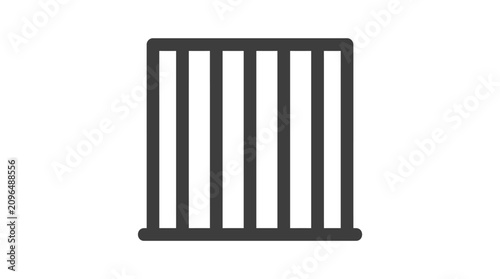 Obraz na plátně Black And White Silhouette Of Prison Bars On White Background
