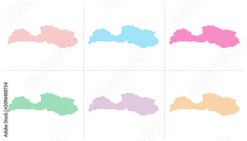 Bild auf Leinwand Latvia map vector illustration pack with six decorative patterns for professional projects